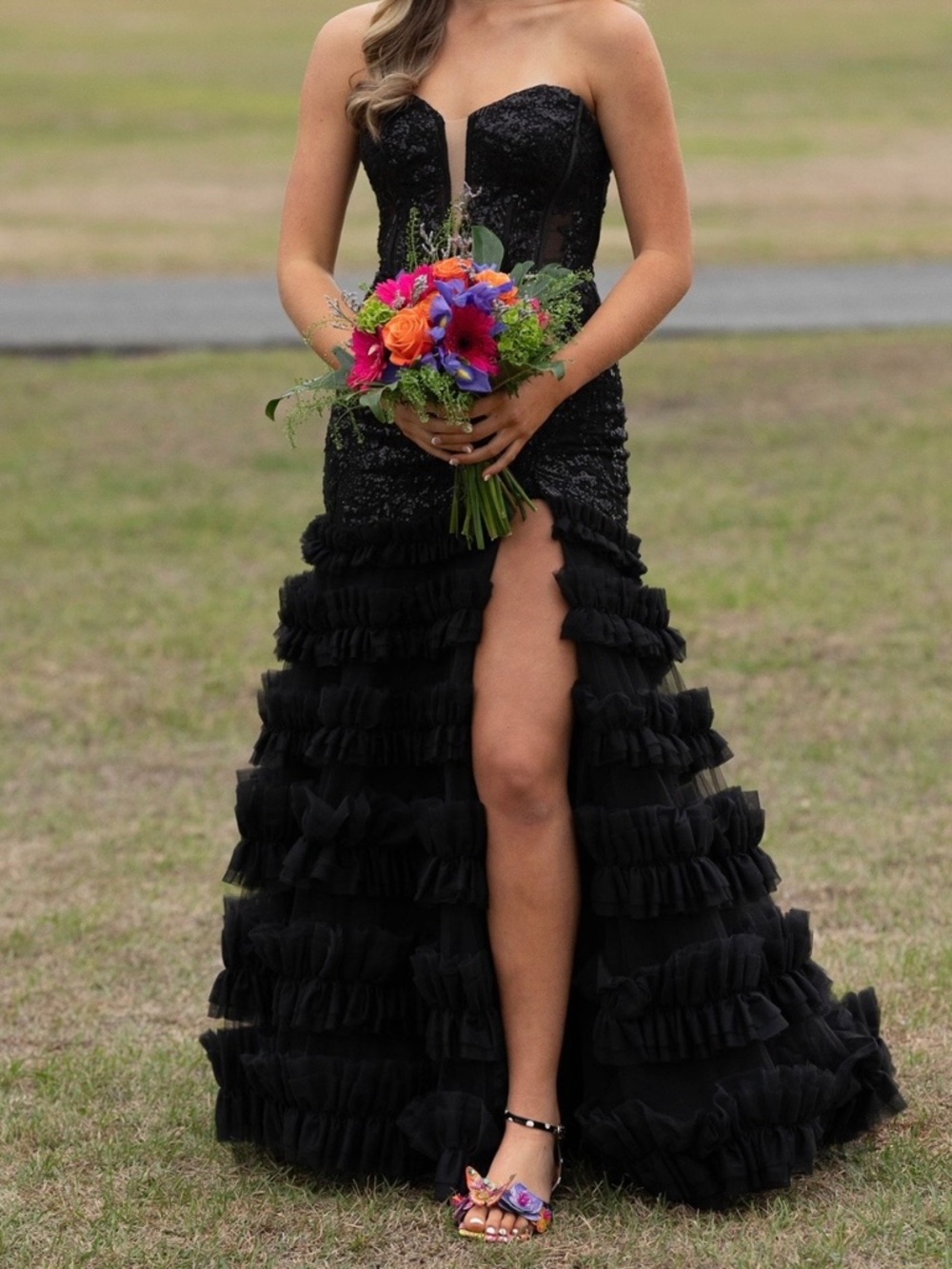 Rachel Allan 70543 Black Sequin Corset Prom Dress